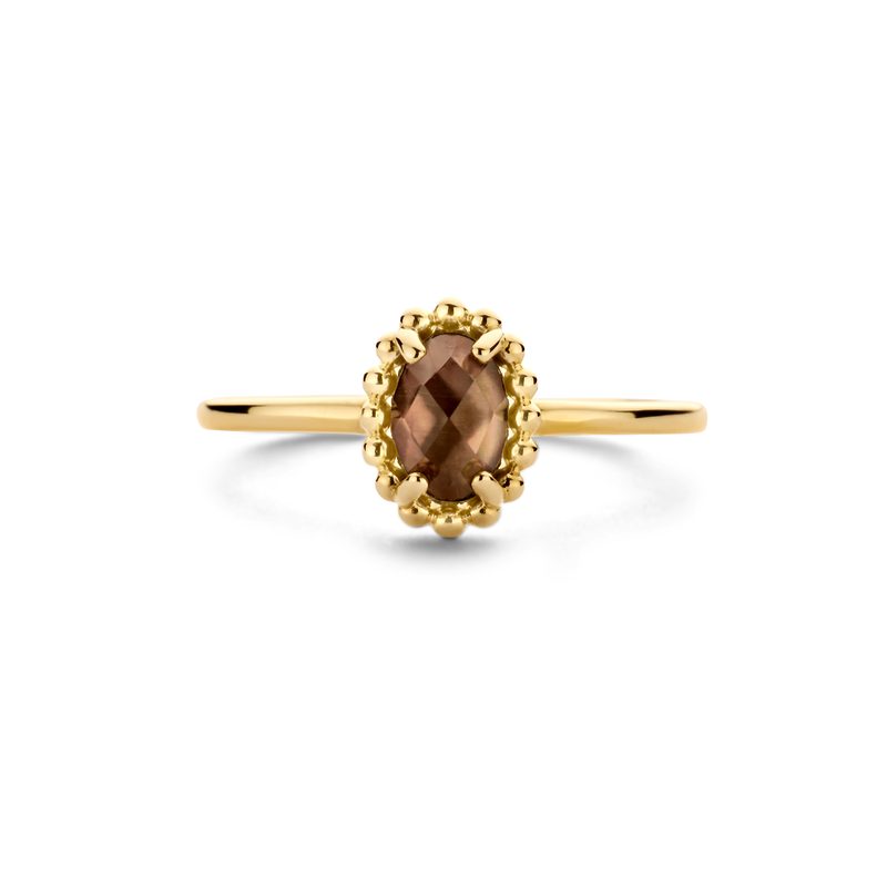 Blush Ring 1272YBQ - Geelgoud (14k) met Black Moth …
