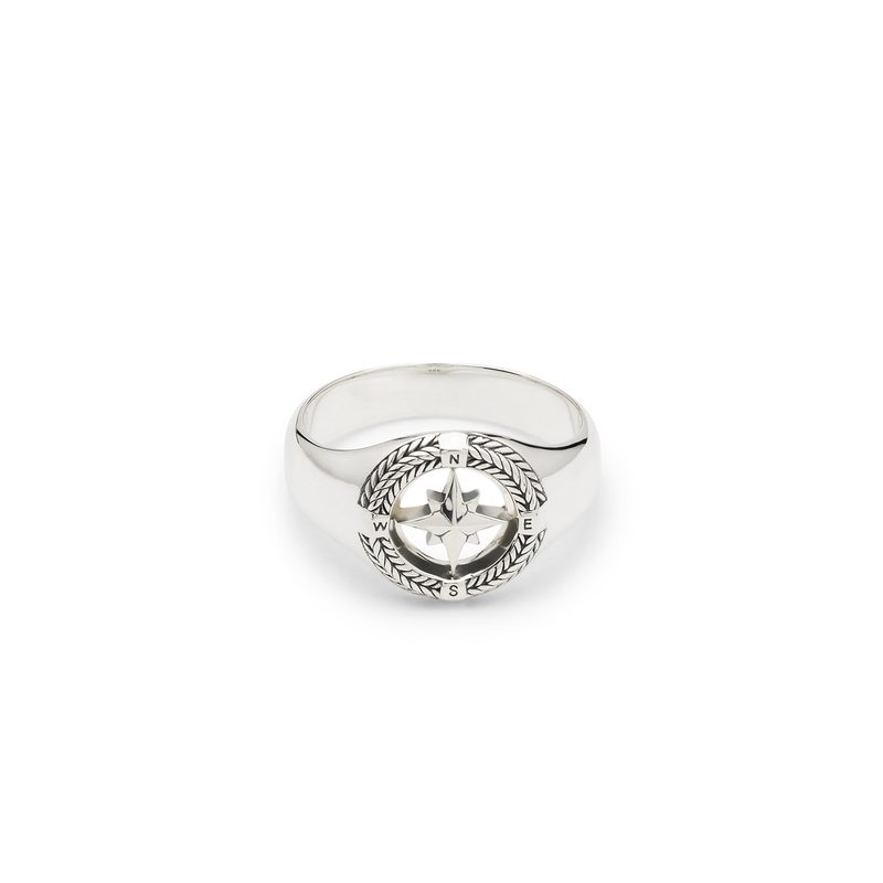 Buddha to Buddha Signet Ring Compass zilver