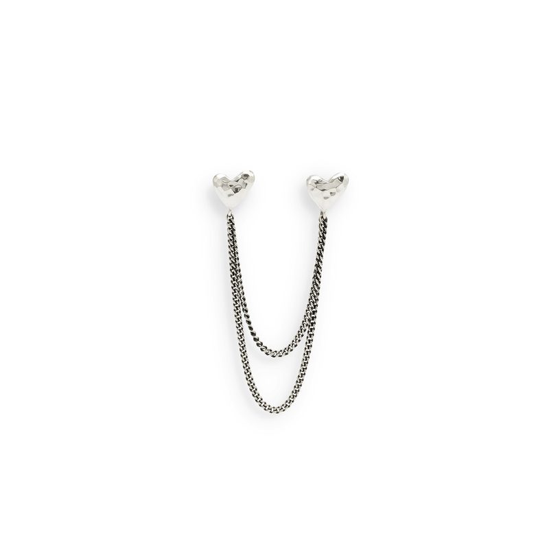 Buddha to Buddha Heart Double Chain oorknopjes Single
