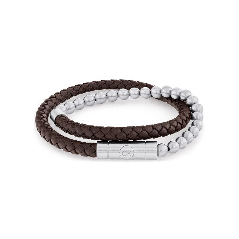 Calvin Klein CJ35100022 Heren Armband Staal/Leer …
