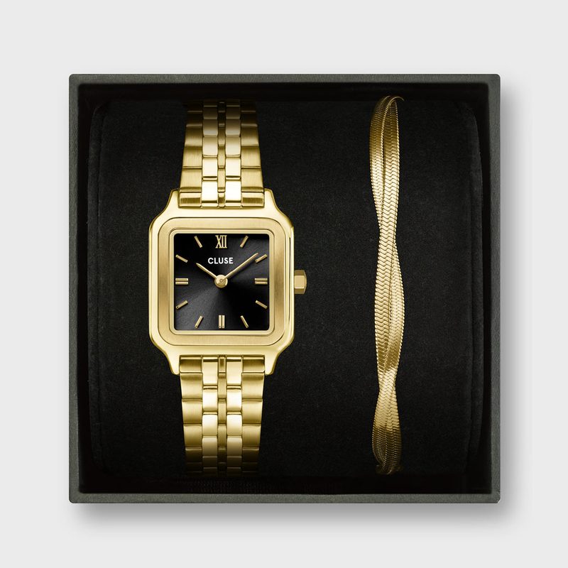 Cluse Gift Box Gracieuse Petite horloge staal, Black & Twi …
