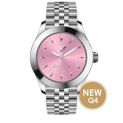 Ice-Watch ICE staal - zilver light pink - Small - SOLAR …