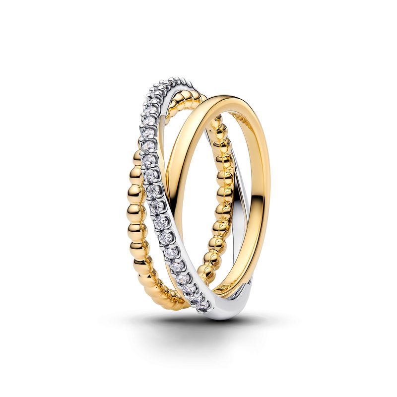 Pandora Sterling zilver en 14k verguld ring