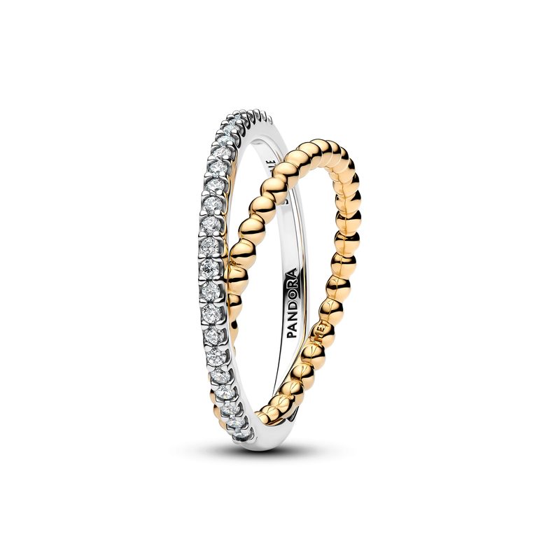 Pandora Sterling zilver en 14k verguld ring