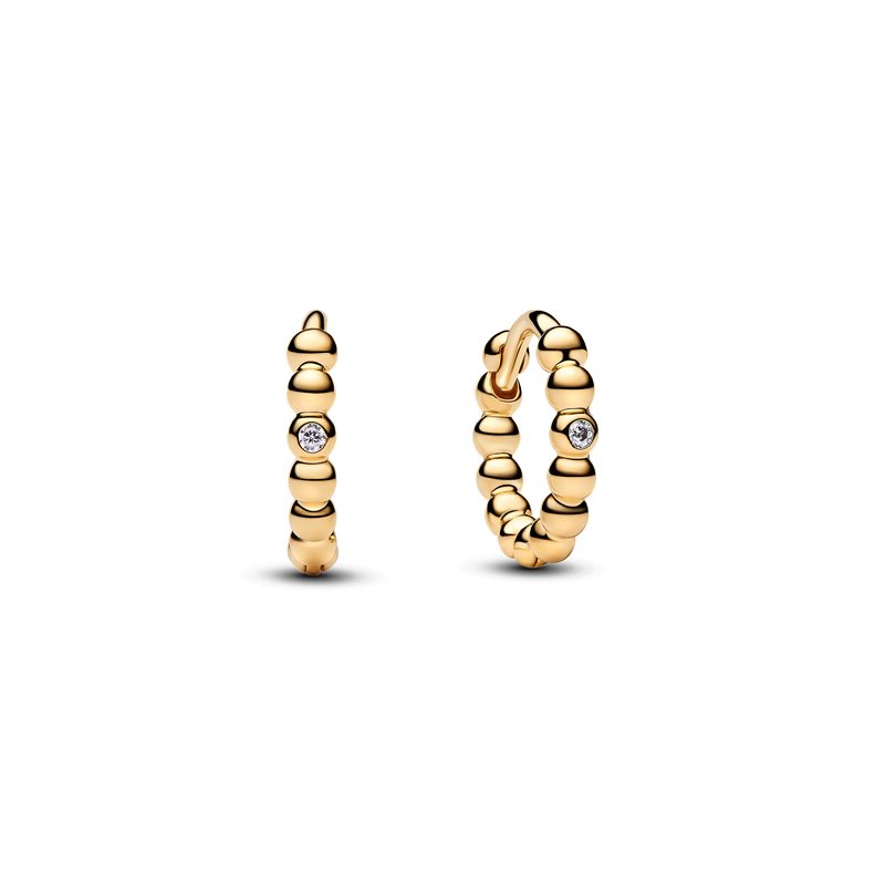 Pandora Huggie oorringen, 14k verguld