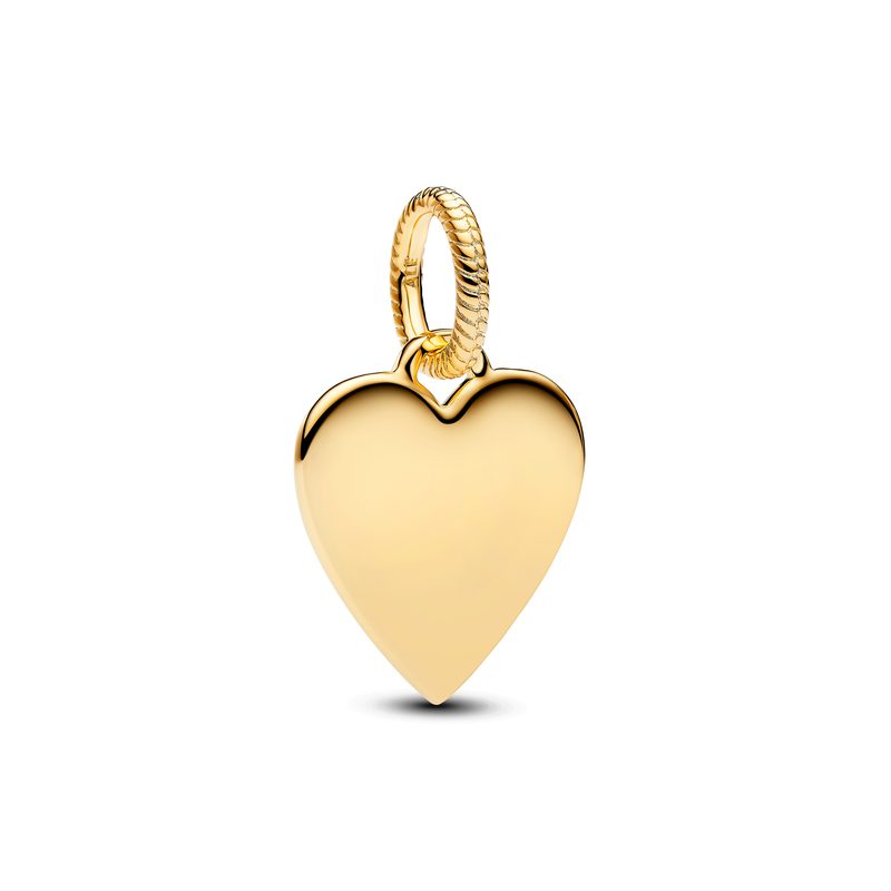 Pandora Graveerbaar heart 14k verguld hanger