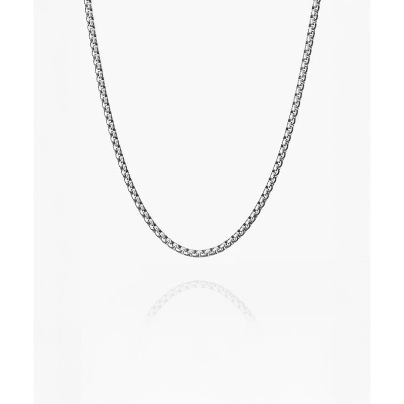 Pig & Hen Boxchain Necklage zilver 55cm