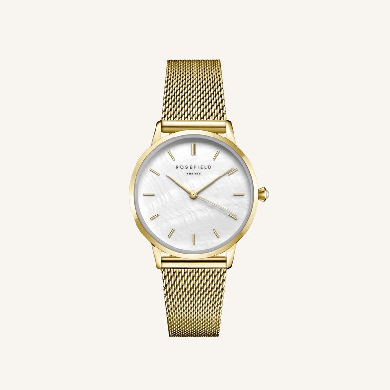 Rosefield Pearl Edit Mesh White MOP goud