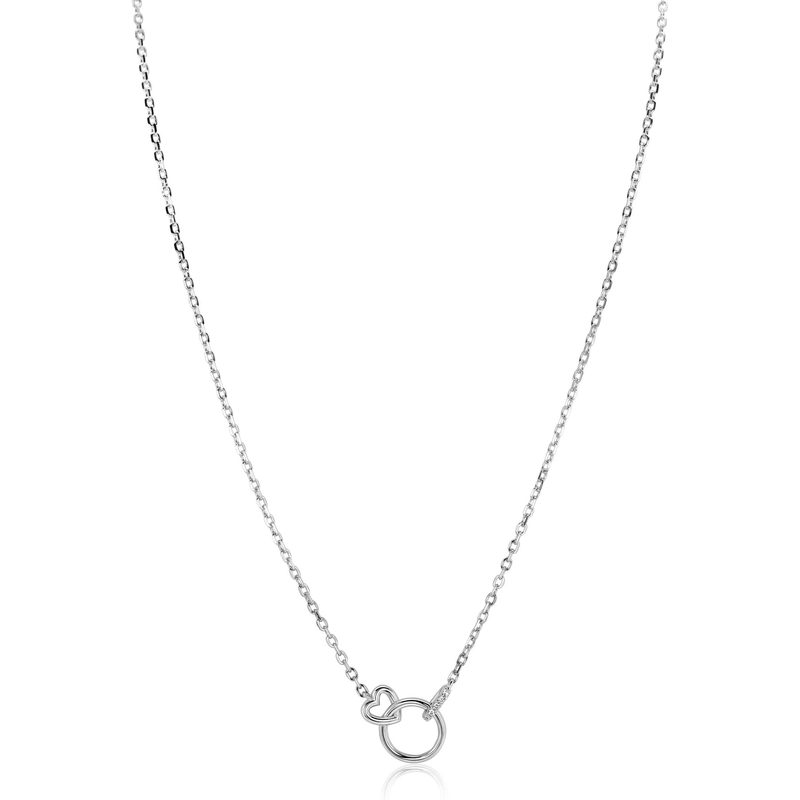 Zinzi Zilveren ketting 45cm met verbonden hart …