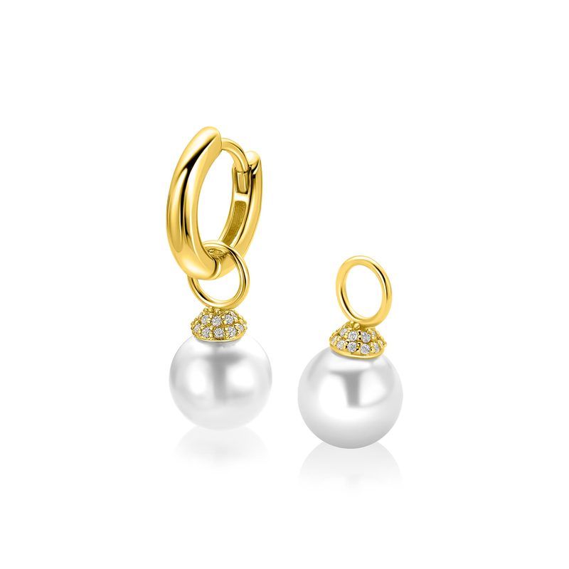 Zinzi 8mm verguld zilveren oorbedels met ronde …